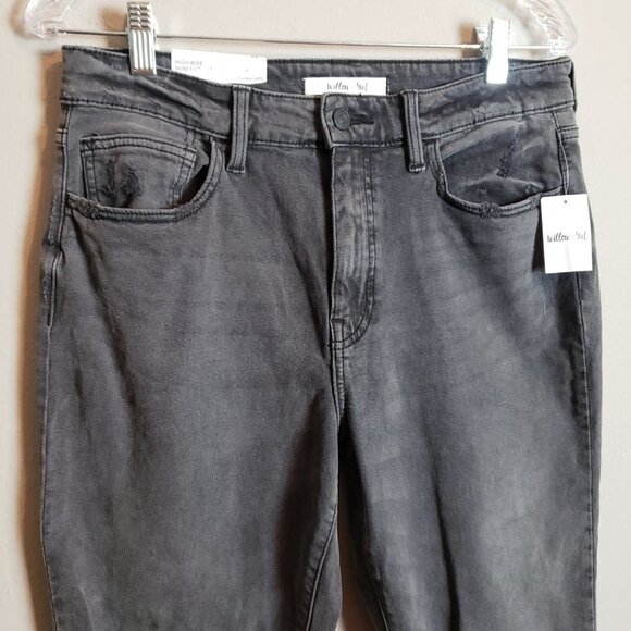 Willow + Root NWT Washed Black High Rise Mom Fit Distressed Jeans 31 - Picture 3 of 12